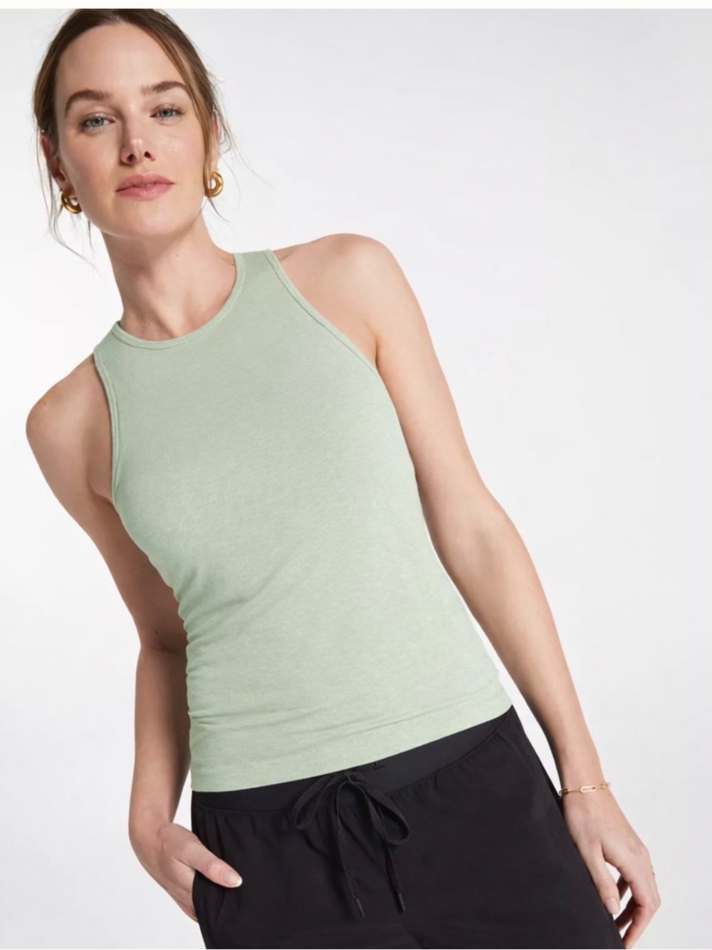 CALIA Women's Everyday Rib Tank Size Large Sage Green New Without Tags